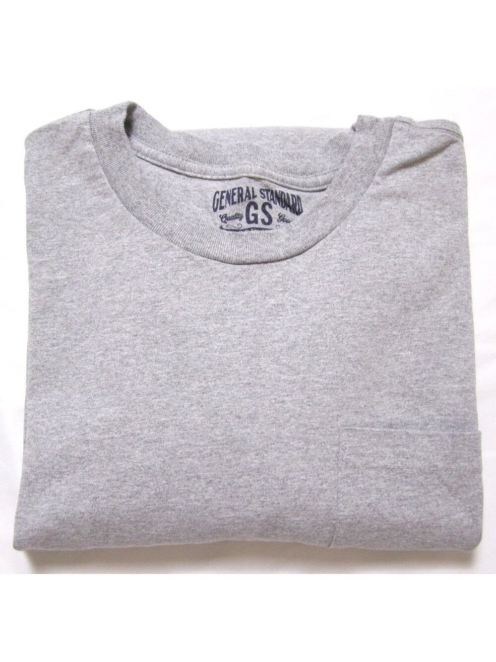 General Standard Blank Pocket Tee Long Sleeve Gray Men Sz 2XL (M382) Made in USA